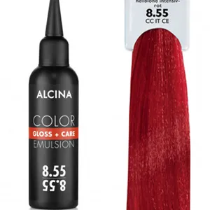Alcina - Tónovací emulze - Color Gloss + Care Emulsion 8.55 Světlá blond - intenzivní červená 100 ml