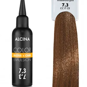 Alcina - Tónovací emulze - Color Gloss + Care Emulsion 7.3 Střední blond zlatá 100 ml
