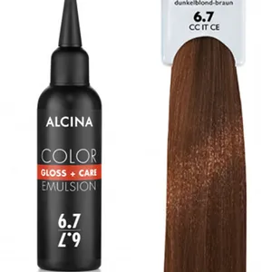 Alcina - Tónovací emulze - Color Gloss + Care Emulsion 6.7 Tmavá blond - hnědá 100 ml