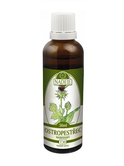 Naděje - Ostropestřec mariánský - tinktura z byliny T30 50 ml
