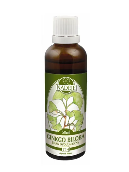Naděje - Jinan dvoulaločný GINKGO BILOBA - tinktura z byliny T14 50 ml